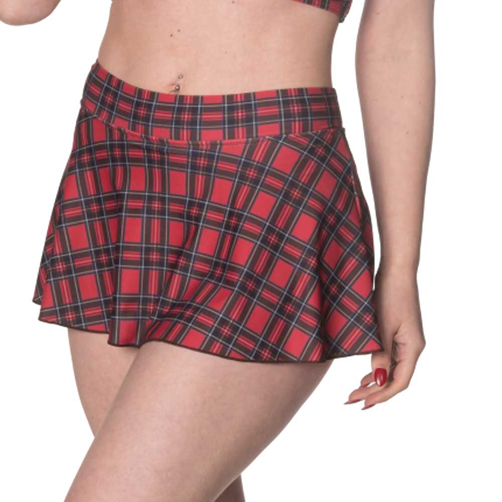 Banned - Wild plains tartan Pantalon de bikini - Rouge
